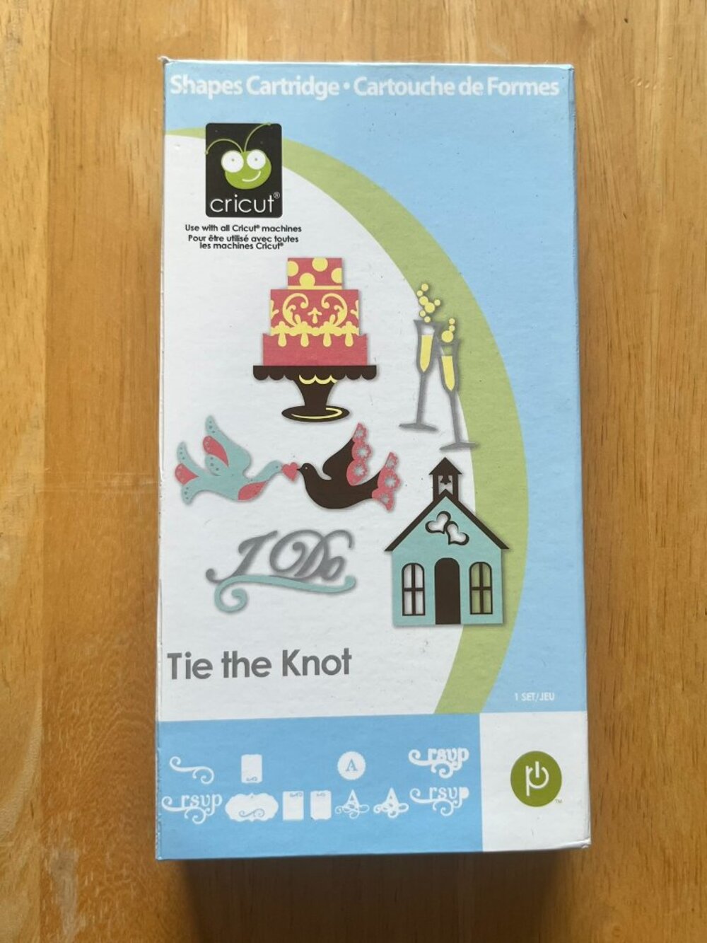 Cricut Tie The Knot Wedding Cartridge w Overlay, Booklet and Box Complete Set